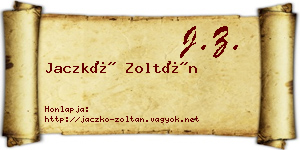 Jaczkó Zoltán névjegykártya