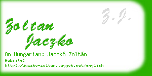zoltan jaczko business card