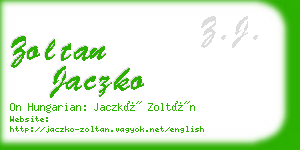zoltan jaczko business card